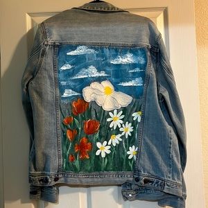 Unique Custom Painted Oversized Denim Jacket